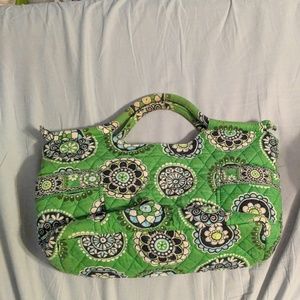 Vera Bradley in Cupcakes Green purse w/charm clip